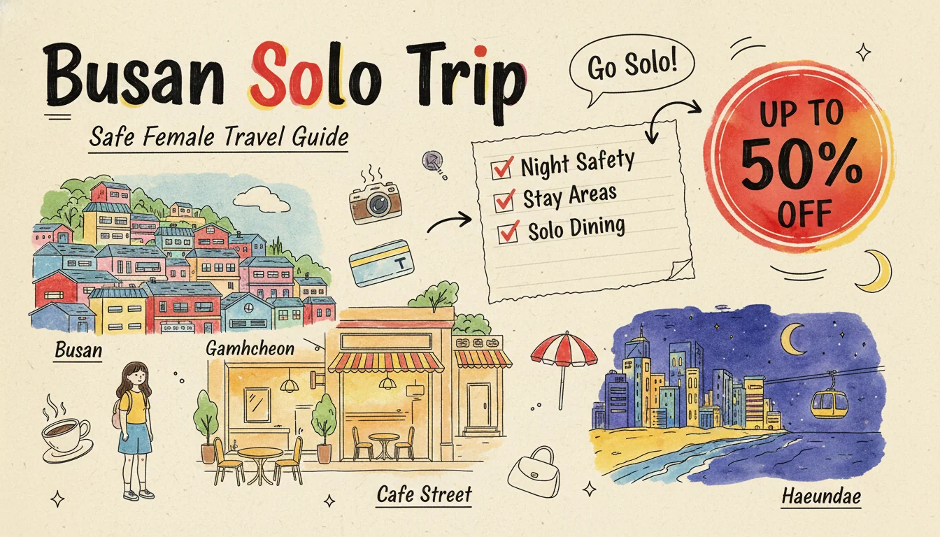 Solo travel Busan untuk wanita, selamat tak pergi sorang? Panduan 2026: laluan malam, kawasan kafe dan pilihan penginapan