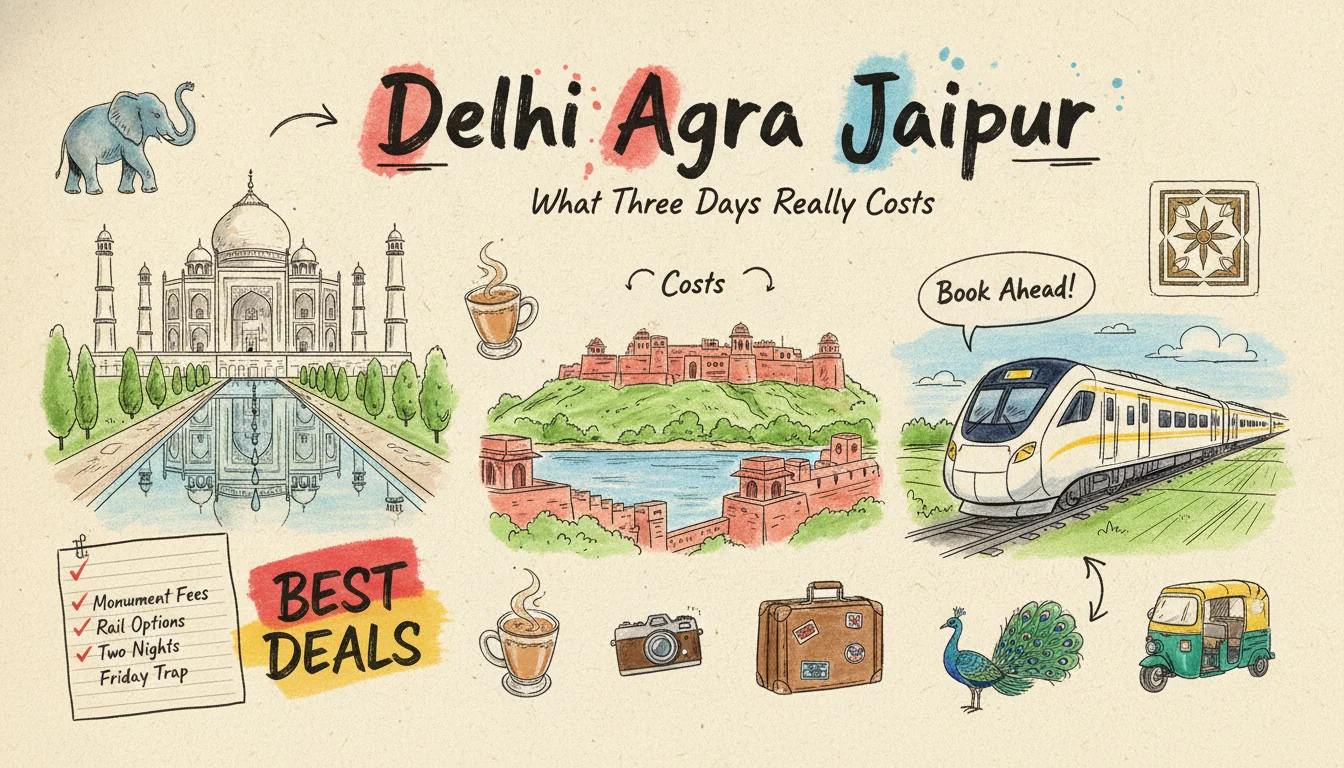 Delhi, Agra, Jaipur in 3 Days: US$158 vs US$321, the 2026 Cost Guide