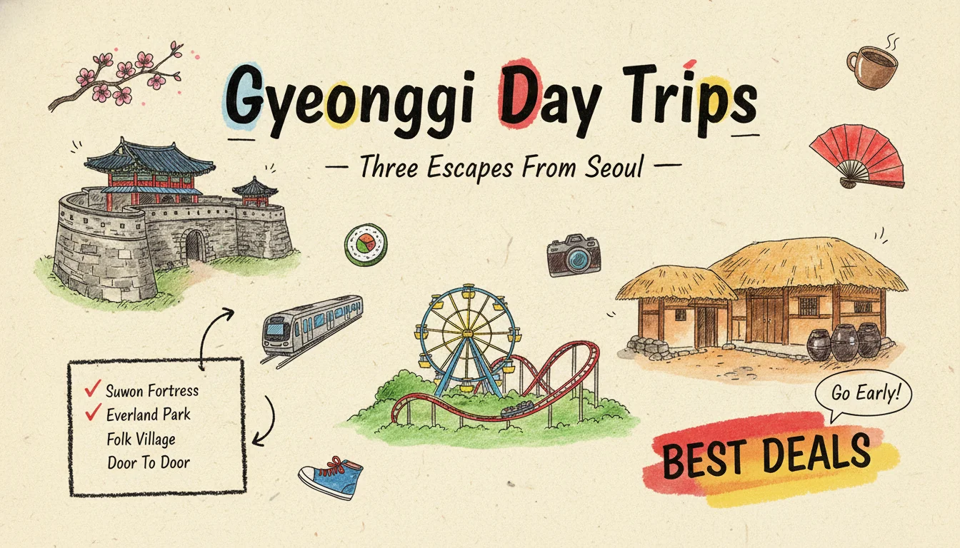 Gyeonggi Day Trips From Seoul 2026: 55 Minutes to Suwon, 80 to Everland