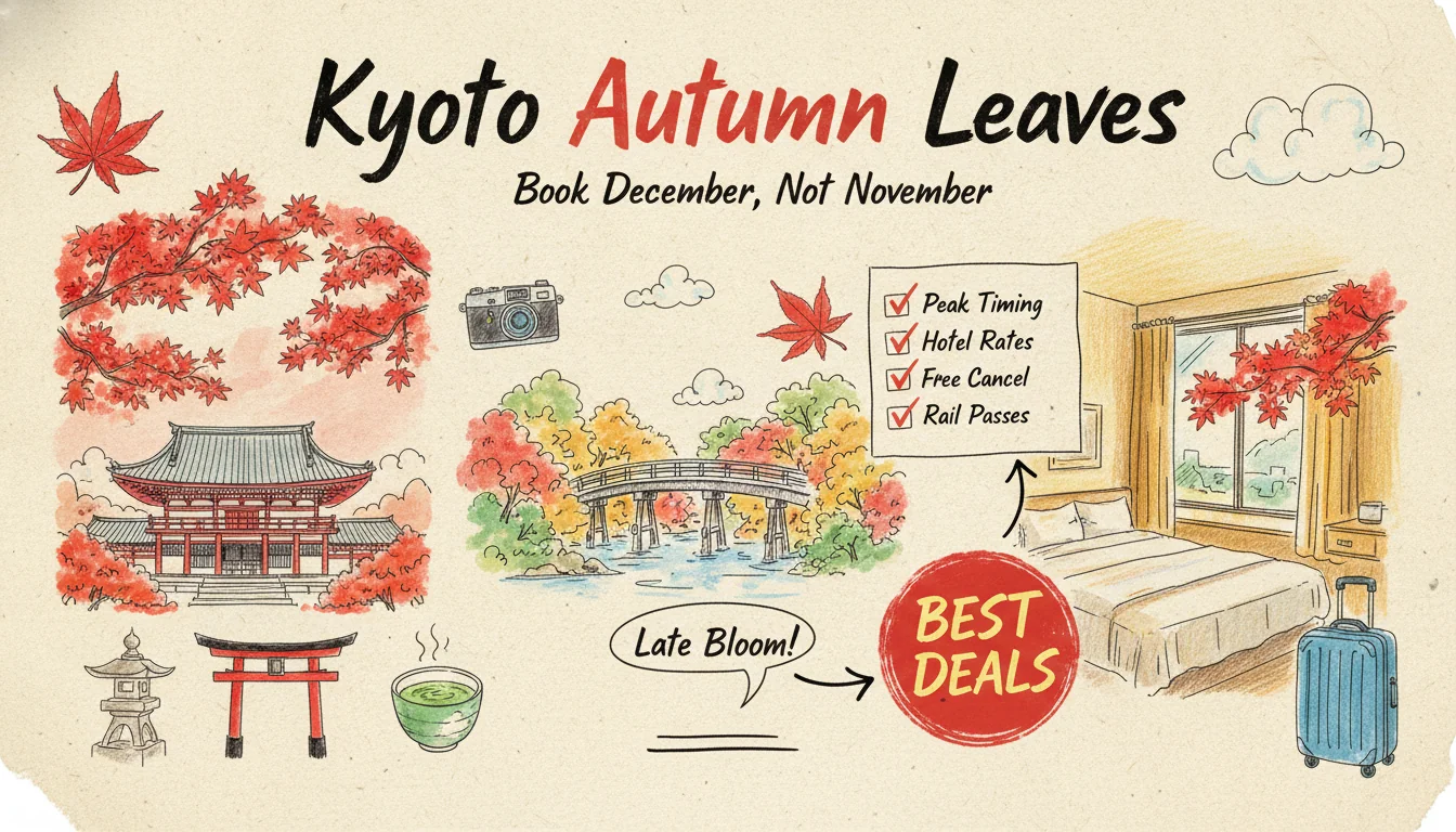 Daun Maple Kyoto 2026: lewat 3.1 hari/dekad, Disember separuh harga